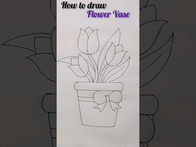 Drawing Flower Pot #shortsvideo #youtubeshorts #howtodrawflowervase