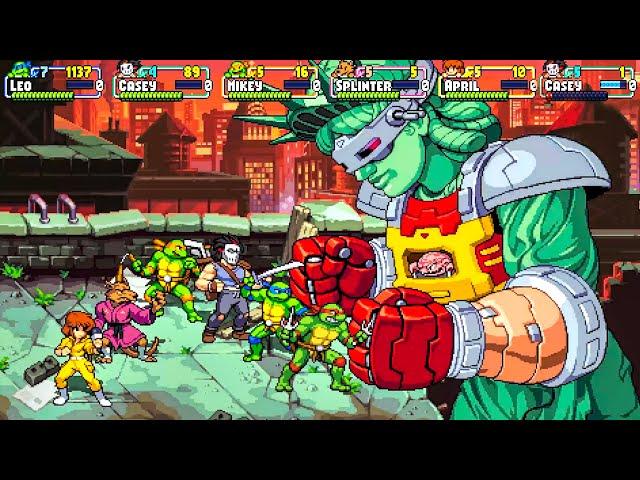 Ninja Turtles Online Multiplayers - Shredder’s Revenge ALL BOSSES + ENDING [2k 60fps]