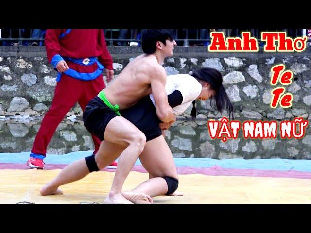 Vật Nam Nữ, hội làng Quan Âm Bắc Hồng, Men and Women wrestling is extremely fun.