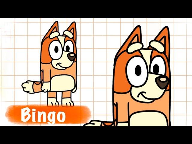 How to draw Bingo from Bluey easy tutorial