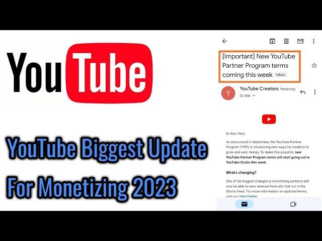 [Important] New YouTube partner program terms coming this week 2023.