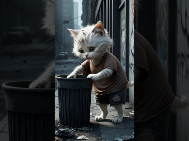 From Trash to Triumph – The Rise of a Poor Kitten  | Motivational Cat Story  #shortvideo #shorts