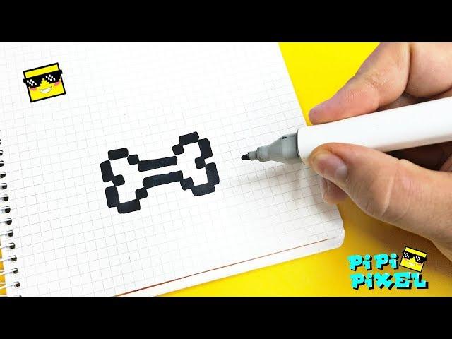 Dog bone КОСТЬ - PIXEL ART ! РИСУНКИ ПО КЛЕТОЧКАМ HOW TO DRAW КАК НАРИСОВАТЬ