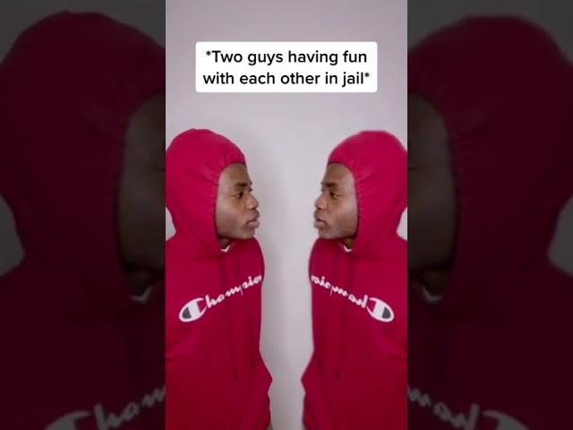 When two guys have fun with each other in jail 