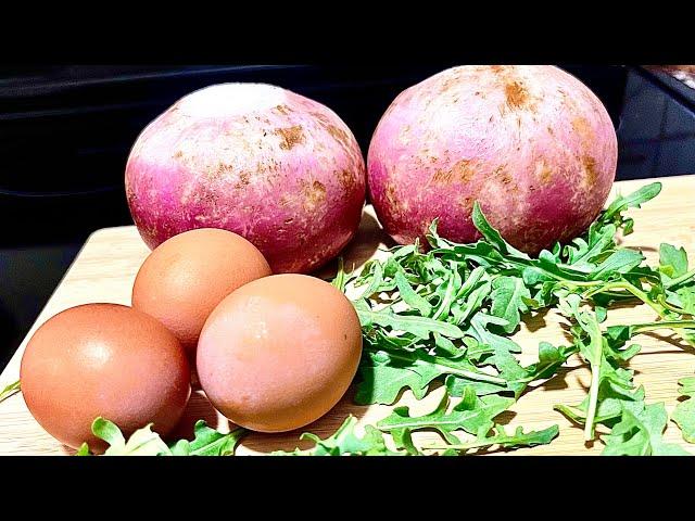 COMO PREPARAR UNA DELICIOSA RECETA  DE NABOS CON HUEVOS /Reina cocina y más