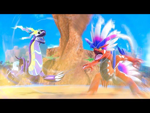 Pokemon Scarlet and Violet - Koraidon and Miraidon Flexing Their True Battle Form Moments