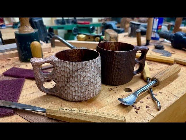 Scrap Wood Project! Hand Carved Wood Mugs