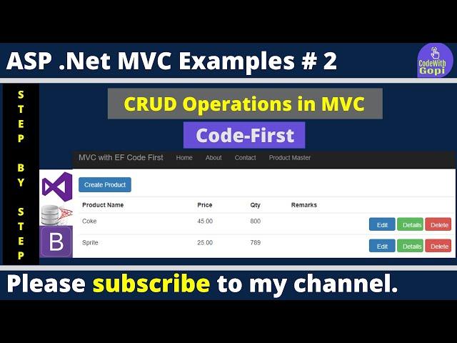  CRUD Operations in ASP.NET MVC5 using Entity Framework Code First & SQL Server | Full Tutorial