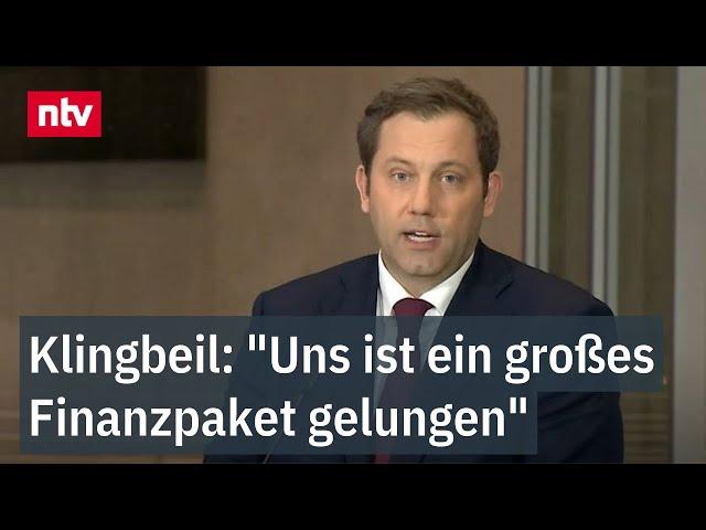 Klingbeil: "Uns ist ein großes Finanzpaket gelungen" - Erster Schritt bei Sondierungen