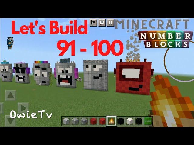 Minecraft Numberblocks Building and Counting 91 -100 | Let's build with Owie