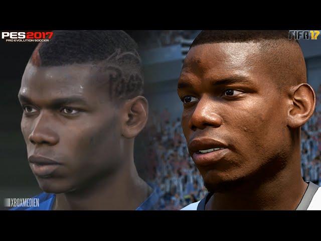 FIFA 17 vs PES 17 Player Faces Comparison (Xbox One, PS4, PC)