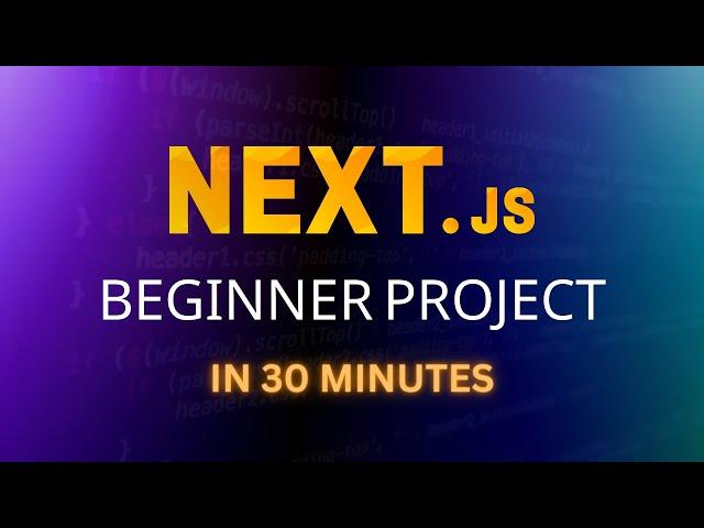 NextJS Beginner Project Tutorial - Learn NextJS 13 With This Easy Project