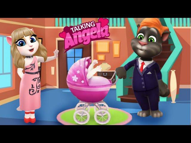 My Talking Angela And Tom Happy Family || My Talking Angela 2 || My Tom 2 || my talking Angela 1 ||