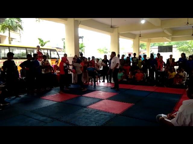 Parmitas DSO kick boxing fight at sushma Patil school in Kamothe on 21AUGUST 2018