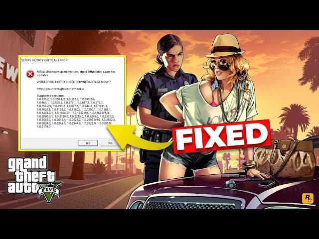 How to Fix Script hook V Critical Error | GTA V October 2024 Update Error | Battle Eye Launcher