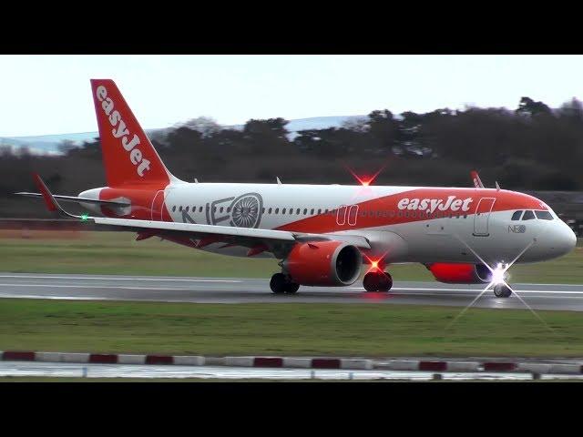 First Visit of an easyJet A320NEO to Manchester | G-UZHD Landing at Manchester Airport