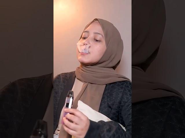 cute Muslim girl vape tricks hijabi girl smoking girl hookah bar hukka bar vaping #shorts