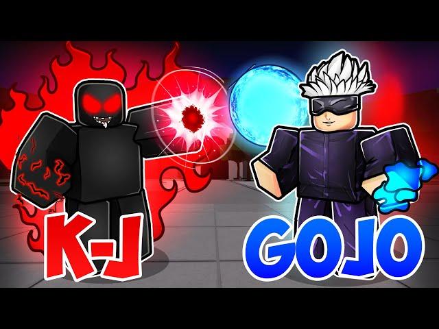 KJ MOVESET vs GOJO MOVESET in The Strongest Battlegrounds..