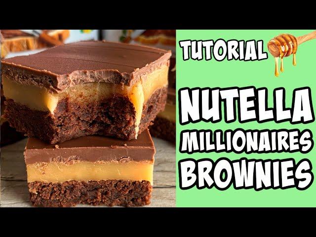 How to make a Nutella Millionaire Brownies! tutorial #Shorts