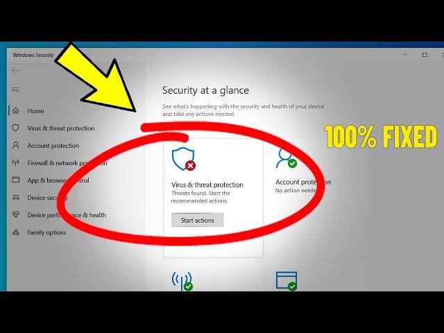 Fix Virus & threat protection " start actions " in Windows 10 /11 | How To Solve Start Actions Error