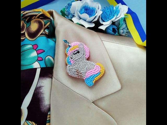 Unicorn For Women Animal Fashion brooch pin. Єдиноріг брошка ручної роботи 