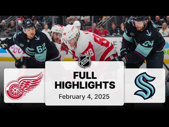 NHL Highlights | Red Wings vs. Kraken | February 04, 2025