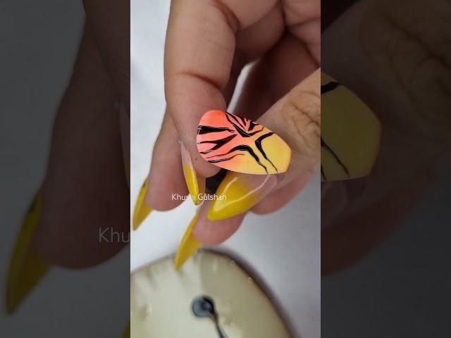 Zebra print #2 with pigments Animal print nail art Visit channel for full video #khushisartgallery