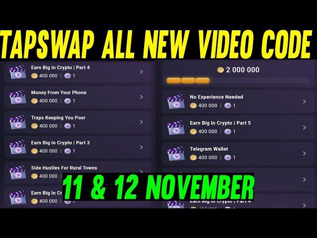 Tapswap All Code | Tapswap All Video Code | Tapswap | Tapswap Code 11 November