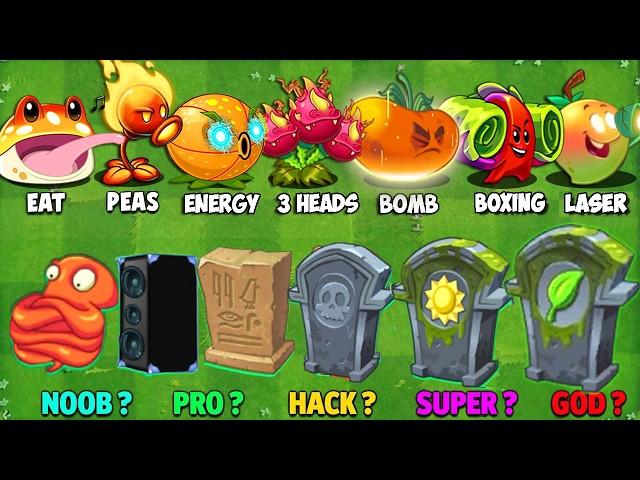 All ORANGE & RED Plants Vs Team Gravestones Battlez - Who Will WIn? - PVZ 2 Plant vs Plant