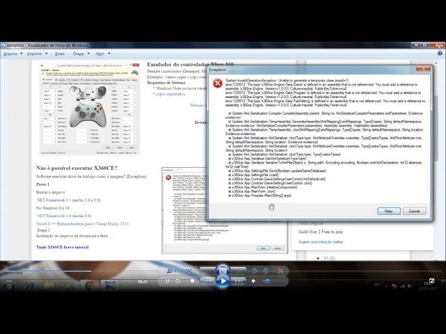 X360CE erro Exception! como resolver