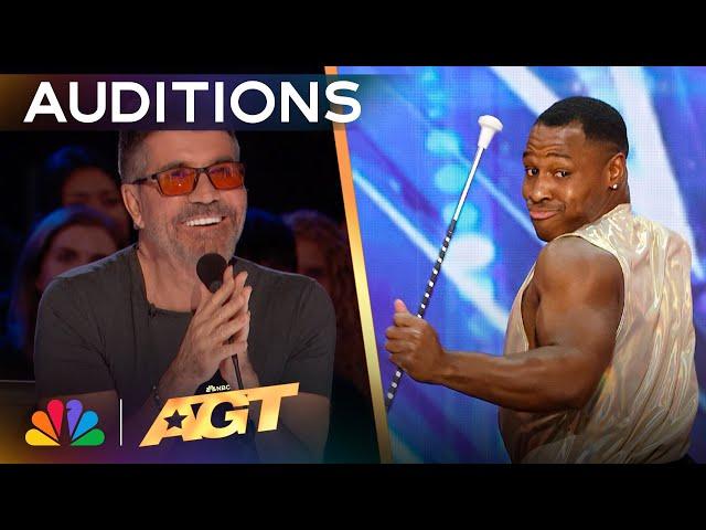 Phillip Lewis Brings the BEST Baton Simon Cowell Has Ever Seen! | Auditions | AGT 2024