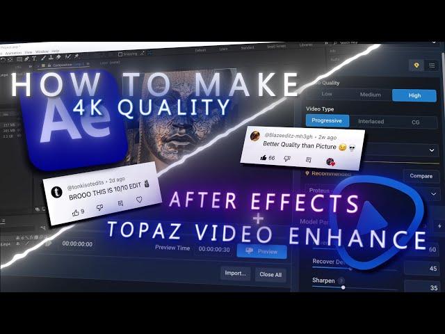 4K Quality for YOUR edits + Free 4k CC | After Effects + Topaz Video Enhance TUTORIAL