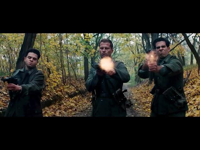 Gerold Hirschberg, Hugo Stiglitz and Donny Donowitz killing Nazis