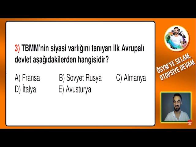 Kurtuluş Savaşı Muharebeler Dönemi 2 / İnkılap Tarihi Soru Çözümü KPSS - AYT 2024