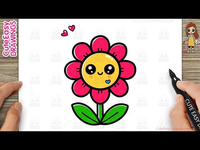 How to Draw a Cute Flower Easy for Kids