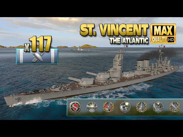 Battleship "St. Vincent" on map The Atlantic - World of Warships