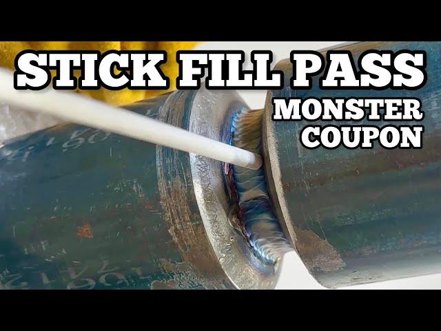 Stick Fill Pass on a Monster Coupon Pipe | 6g Welding Quick Tips