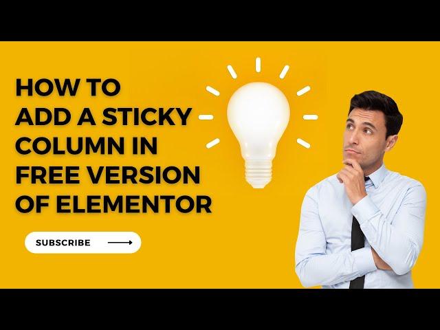 Elementor Tutorial: How to add a Sticky Column to the Free Version of Elementor in 2 Minutes