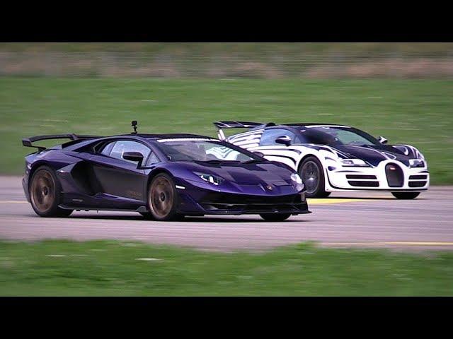 Lamborghini Aventador SVJ vs. Bugatti Veyron vs. Pagani Huayra | Head-to-Head Accelerations!