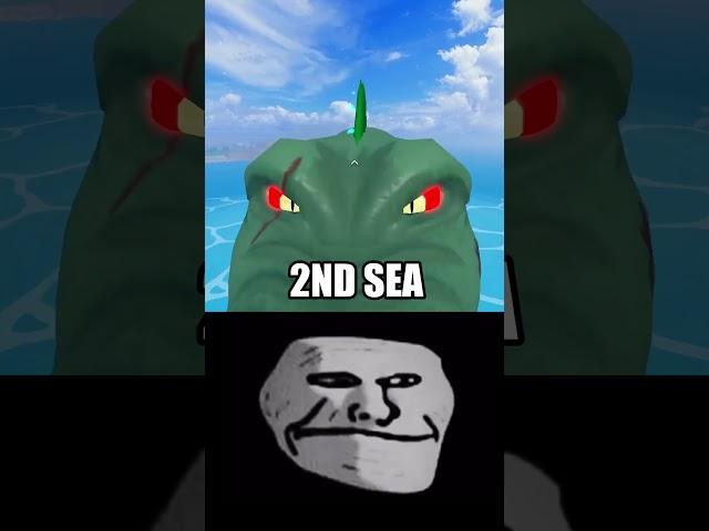 SEA BEAST in 2ND SEA vs 3RD SEA  (Blox Fruits) TROLL FACE #shorts