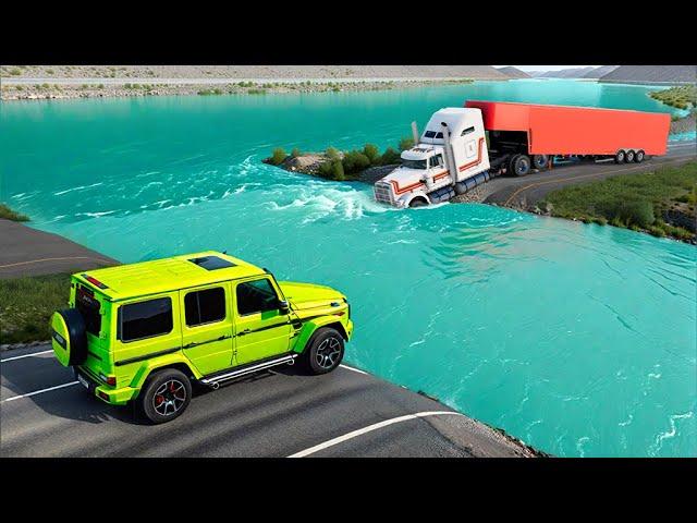 Cars vs Deep Water on The Road Challenge in BeamNG Drive!