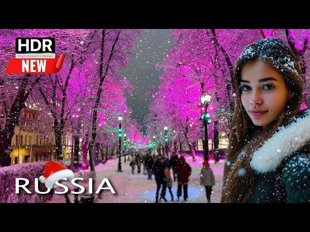 ️ New Year's Moscow 2025 Right Now  Fabulous Winter Russian Streets! 4K HDR