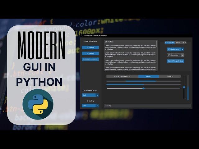 Modern Graphical User Interfaces in Python: Modern UI Design with Python Custom Tkinter