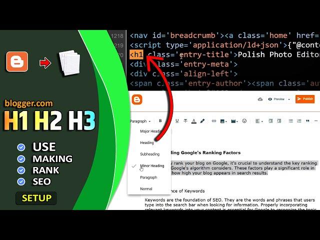 How to use H1, H2, H3 Tags on Blogger Website Post | What is H1 H2 H3 Tags in Blogger