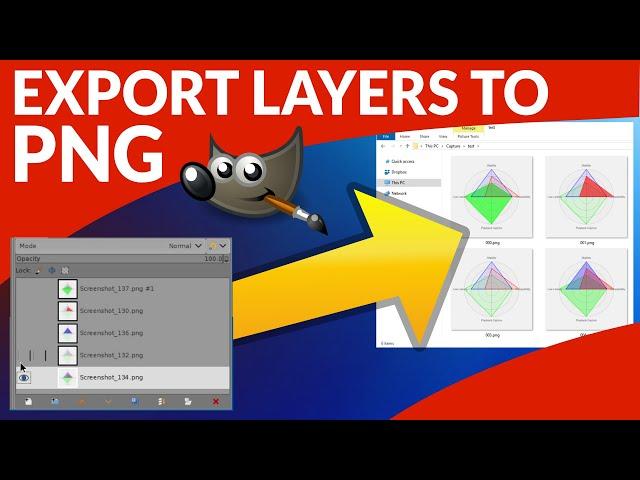 How to export layers as image files in GIMP (no plugin)