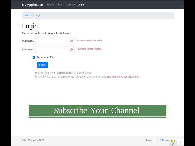 yii2 tutorial - How to login with database in yii2