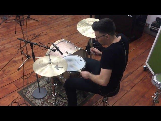 Matt Ingram recording drums at Urchin Studios