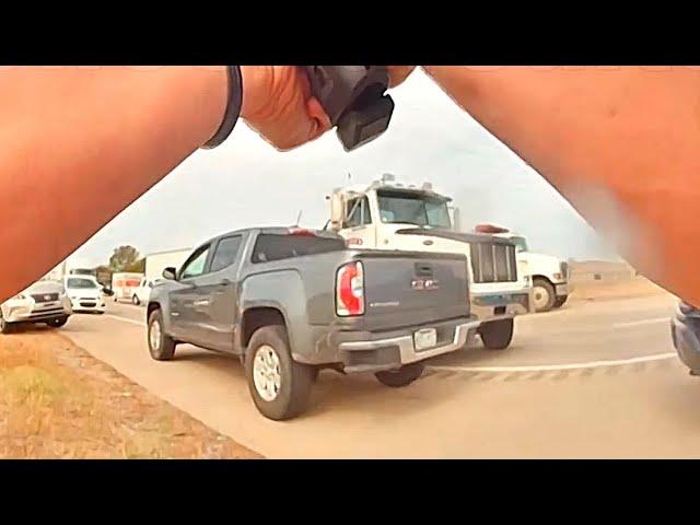 Good Samaritan in Tow Truck STOPED the CHASE. BRUTAL High Speed Police Pursuits.