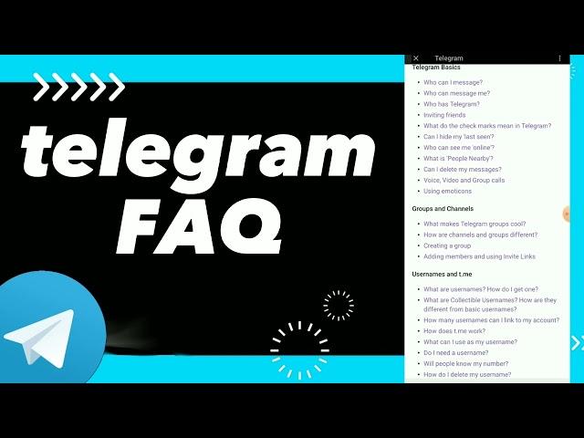 How To Find Telegram FAQ On Telegram App