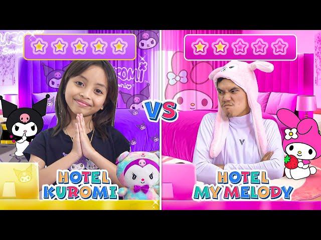 LEIKA KUROMI VS TOMPEL MY MELODY ALL SANRIO HOTEL CHALLENGE  FUNNY KIDS CHALLENGE